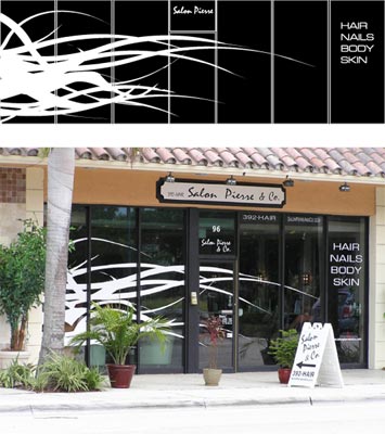 Salon Pierre Window Grpahics