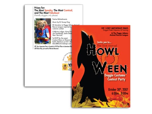 VIP Howl-o-Ween Doggie Costume Contest Postcard
